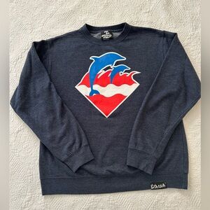 Pink Dolphin Men’s navy crewneck sweatshirt w/dolphins logo. Size M Great shape!